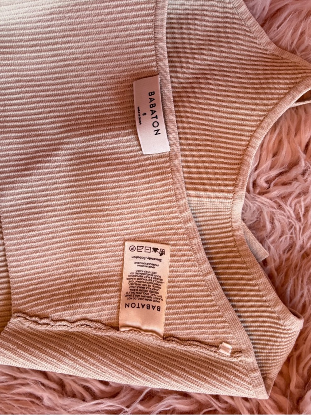 Babaton Sculpt Knit Ribbed Halter Crop Top - Beige - Picture 3 of 3
